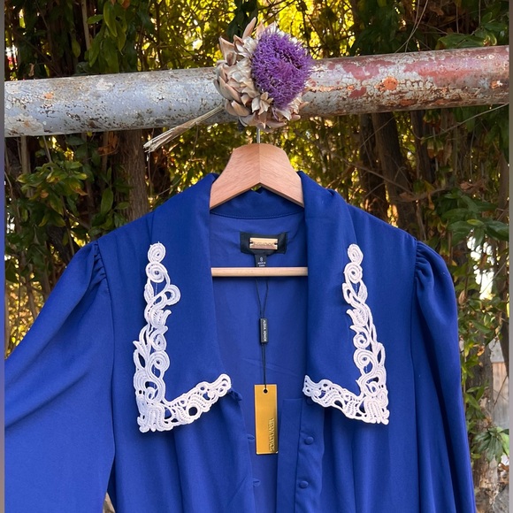 Alexia Admor Collared Winter Button-Down Maxi Dress NWT - Picture 2 of 4